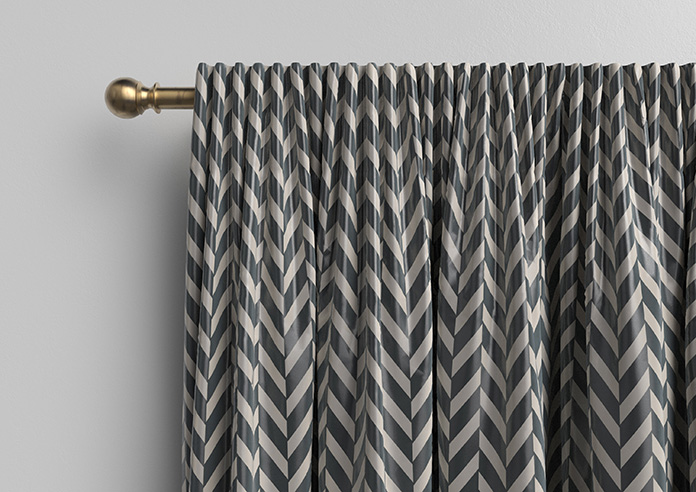 Chevron Stripe, Charcoal - Made to Measure Curtains - Image 10